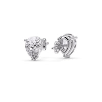 Three-Prong Pear Diamond Solitaire Stud Earrings (1.00ct - 10.00ct)