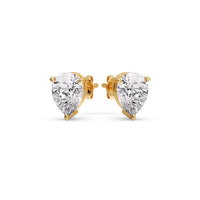 Three-Prong Pear Diamond Solitaire Stud Earrings (1.00ct - 10.00ct)