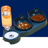 3-in-1 Cat Food & Water Bowl Set with Gravity Water Feeder - BIG FRENCHIES