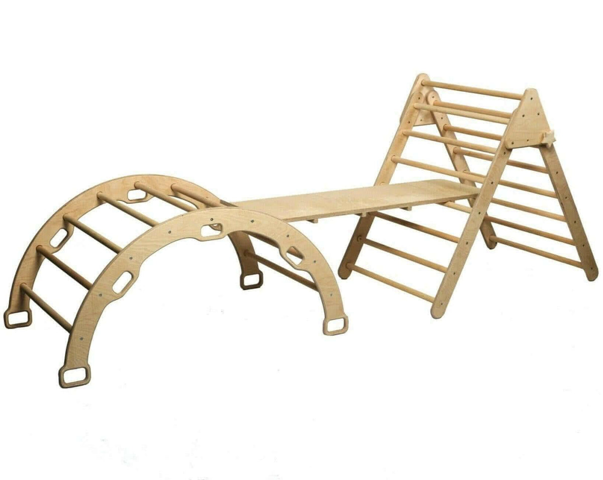 Montessori Climbing Set (3 Pieces)| Pikler Triangle, Climbing Arch & Ramp - BIG FRENCHIES
