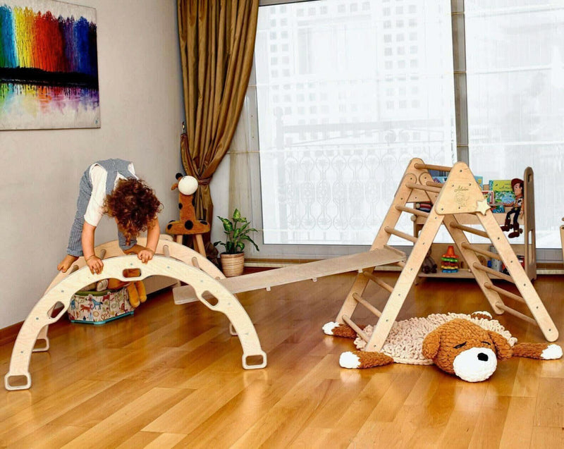 Montessori Climbing Set (3 Pieces)| Pikler Triangle, Climbing Arch & Ramp - BIG FRENCHIES