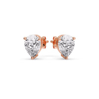Three-Prong Pear Diamond Solitaire Stud Earrings (1.00ct - 10.00ct)