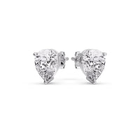 Three-Prong Pear Diamond Solitaire Stud Earrings (1.00ct - 10.00ct)