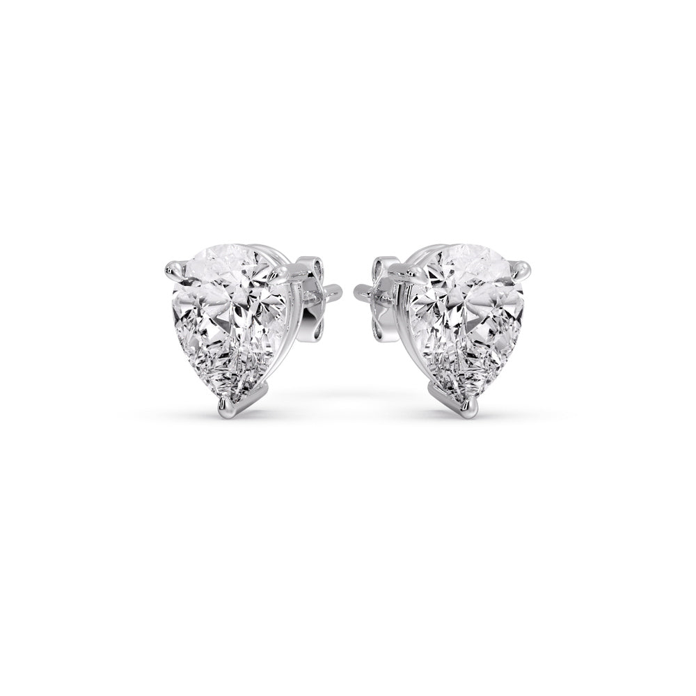 Three-Prong Pear Diamond Solitaire Stud Earrings (1.00ct - 10.00ct)