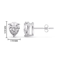 Three-Prong Pear Diamond Solitaire Stud Earrings (1.00ct - 10.00ct)