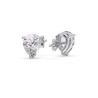 Three-Prong Pear Diamond Solitaire Stud Earrings (1.00ct - 10.00ct)