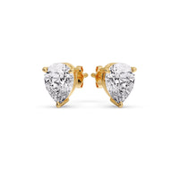 Three-Prong Pear Diamond Solitaire Stud Earrings (1.00ct - 10.00ct)