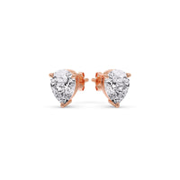 Three-Prong Pear Diamond Solitaire Stud Earrings (1.00ct - 10.00ct)