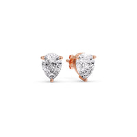 Three-Prong Pear Diamond Solitaire Stud Earrings (1.00ct - 10.00ct)