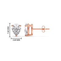 Three-Prong Pear Diamond Solitaire Stud Earrings (1.00ct - 10.00ct)