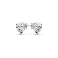 Three-Prong Pear Diamond Solitaire Stud Earrings (1.00ct - 10.00ct)