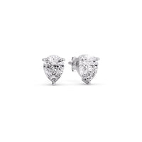 Three-Prong Pear Diamond Solitaire Stud Earrings (1.00ct - 10.00ct)