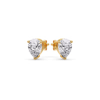 Three-Prong Pear Diamond Solitaire Stud Earrings (1.00ct - 10.00ct)