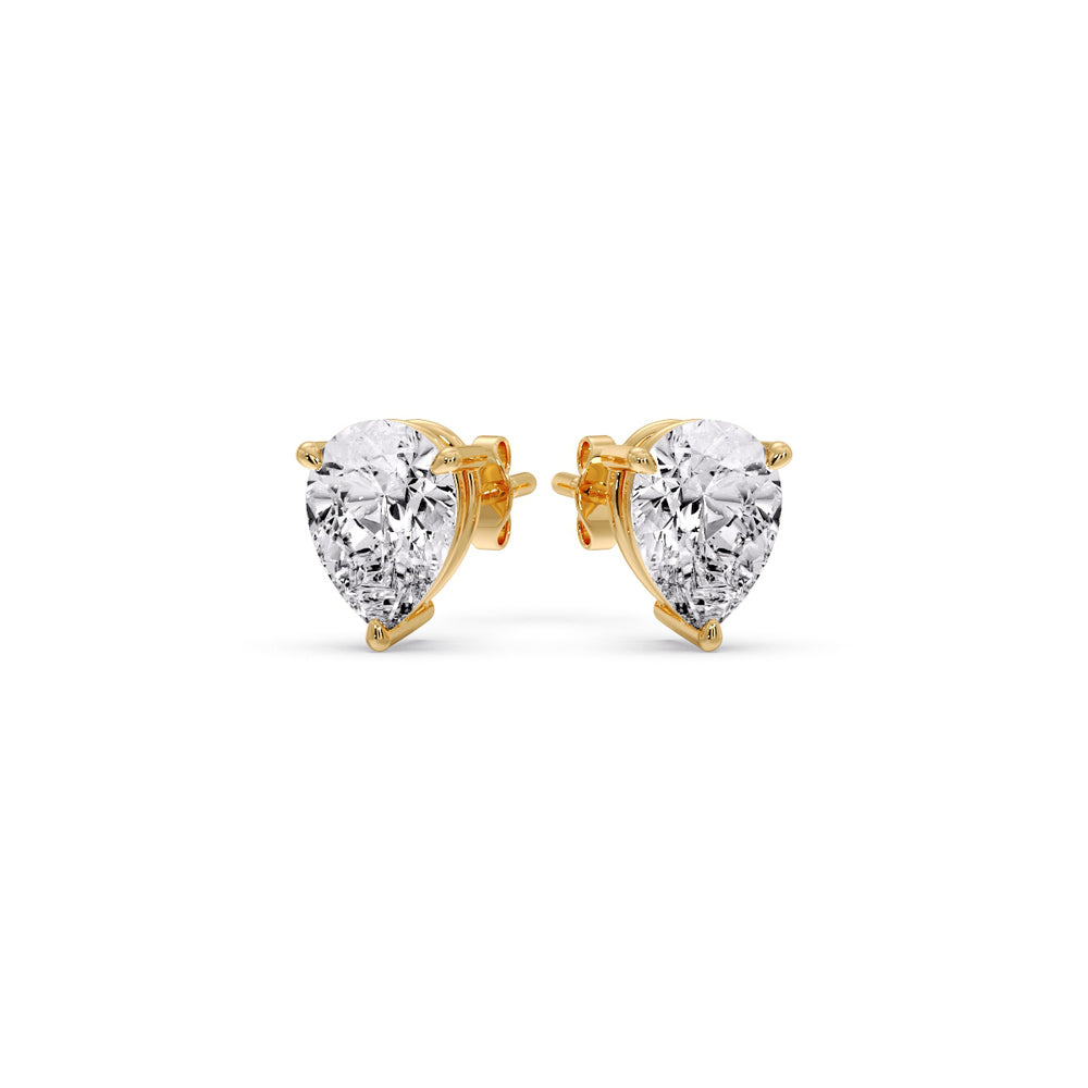 Three-Prong Pear Diamond Solitaire Stud Earrings (1.00ct - 10.00ct)