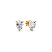 Three-Prong Pear Diamond Solitaire Stud Earrings (1.00ct - 10.00ct)