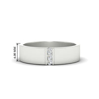 3 Stone Mens Flat Gemstone Band
