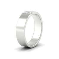 3 Stone Mens Flat Gemstone Band