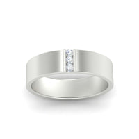 3 Stone Mens Flat Gemstone Band