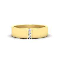 3 Stone Mens Flat Gemstone Band