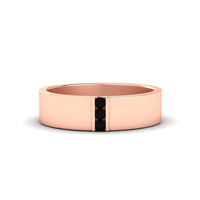 3 Stone Mens Flat Gemstone Band