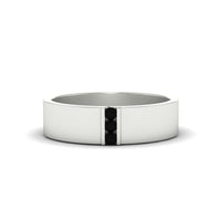 3 Stone Mens Flat Gemstone Band