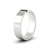 3 Stone Mens Flat Gemstone Band