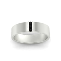 3 Stone Mens Flat Gemstone Band