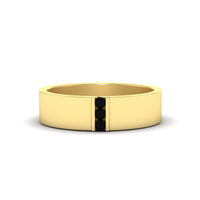 3 Stone Mens Flat Gemstone Band