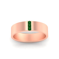 3 Stone Mens Flat Gemstone Band