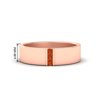 3 Stone Mens Flat Gemstone Band