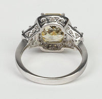 3.5CT Cushion Diamond Veneer Cubic Zirconia 14K Gold Ring. 635R71567K