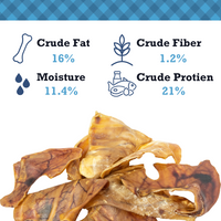 Country Living Whole Pig Ears Dog Treats – 100% Natural, Premium Pork Chews for Dental Care – (15-Pack) - BIG FRENCHIES