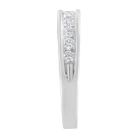 18K White Gold Round Diamond 1/2 Cttw Channel Band Ring