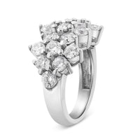 14K White Gold 4.0 Cttw Diamond Multi Row Scatter Band Ring (I-J Color, I1-I2 Clarity) - Size 7
