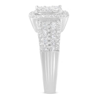 10K White Gold Diamond Cluster Ring (1 Cttw, H-I Color, I1-I2 Clarity) - Size 6-3/4