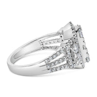 14K White Gold 2 1/4 Cttw Diamond Cocktail Cluster Ring (G-H Color, SI2-I1 Clarity) - Size 7