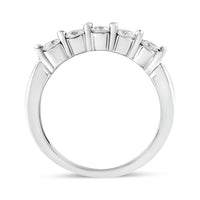 14K White Gold 1/2 Cttw Round-Cut 5-Stone Diamond Ring (H-I Color, SI1-SI2 Clarity) Size 7