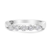 14K White Gold 1/2 Cttw Round-Cut 5-Stone Diamond Ring (H-I Color, SI1-SI2 Clarity) Size 7