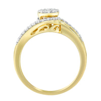 10K Yellow Gold Diamond Cluster Ring (1/2 Cttw, I-J Color, I2-I3 Clarity) - Size 6