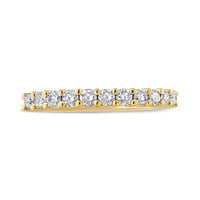 IGI Certified 1/2 Cttw Diamond 10K Yellow Gold Prong Set Fluted Band Style Wedding Ring (J-K Color, I1-I2 Clarity) - Size 7