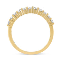 IGI Certified 1/2 Cttw Diamond 10K Yellow Gold Prong Set Fluted Band Style Wedding Ring (J-K Color, I1-I2 Clarity) - Size 7