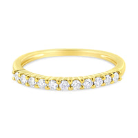 IGI Certified 1/4 Cttw Diamond 10K Yellow Gold Prong Set Fluted Band Style Ring (I-J Color, I2-I3 Clarity) - Size 7