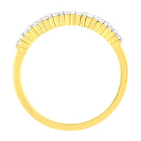 IGI Certified 1/4 Cttw Diamond 10K Yellow Gold Prong Set Fluted Band Style Ring (I-J Color, I2-I3 Clarity) - Size 7