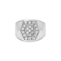 Men's .925 Sterling Silver 1/2 Cttw Multi-Diamond Hexagon Frame Ring (I-J Color, I3 Clarity) - Ring Size 10