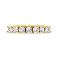 14K Yellow Gold 2.00 Cttw Shared Prong Set Round Cut Diamond Eternity Band (J-K Color, VS1-VS2 Clarity) - Ring Size 6.75