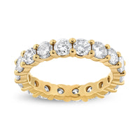 14K Yellow Gold 3.00 Cttw Shared Prong Set Round Cut Diamond Eternity Band (J-K Color, VS1-VS2 Clarity) - Ring Size 7
