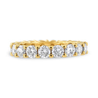 14K Yellow Gold 3.00 Cttw Shared Prong Set Round Cut Diamond Eternity Band (J-K Color, VS1-VS2 Clarity) - Ring Size 7