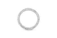 10K White Gold 1.0 Cttw Princess Cut Diamond Double Row Eternity Band Ring (I-J Color, I1-I2 Clarity)- Size 7