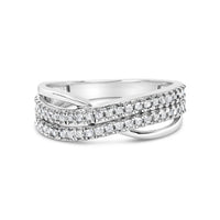 10K White Gold 1/2 Cttw Princess Diamond Split Shank Band Ring