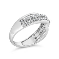 10K White Gold 1/2 Cttw Princess Diamond Split Shank Band Ring